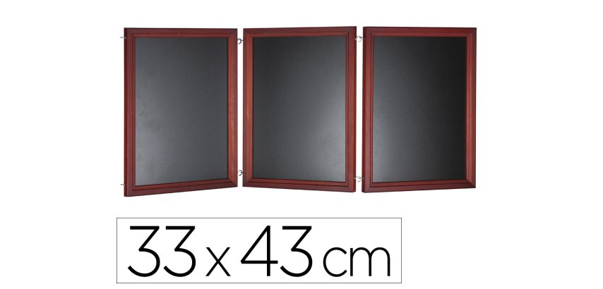 Pizarra negra liderpapel para hosteleria mural madera con superficie para rotuladores tipo tiza 33x43 cm pack de 3