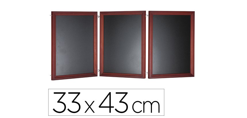 Pizarra negra liderpapel para hosteleria mural madera con superficie para rotuladores tipo tiza 33x43cm pack de 3