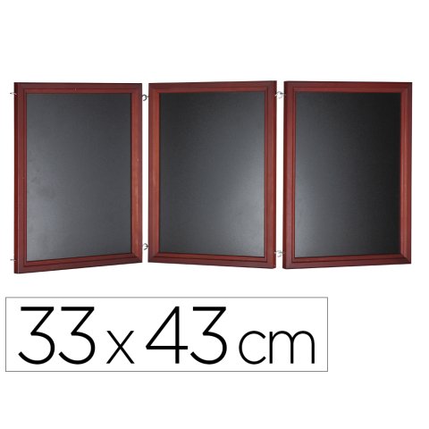 Pizarra negra liderpapel para hosteleria mural madera con superficie para rotuladores tipo tiza 33x43cm pack de 3