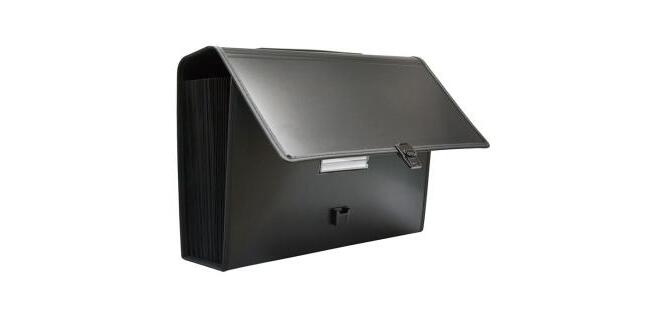 Maletin clasificador office box polipropileno con asa 36 separadores negro
