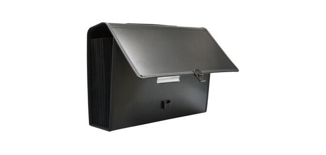 Maletin clasificador office box polipropileno con asa 36 separadores negro