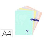 Libreta clairefontaine din a4 tapa plastico translucido flexible 48 hojas 90 g cuadro 5 mm colores pastel