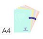 Libreta clairefontaine din a4 tapa plastico translucido flexible 48 hojas 90 g cuadro 5 mm colores pastel