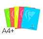 Cuaderno espiral clairefontain e din a4+ 120 hojas 90 g tapa plastico microperforado cuadro 5 mm colores surtidos