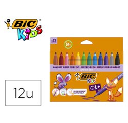 Rotulador bic kids comfort jumbo lavable estuche de 12 unidades colores surtidos