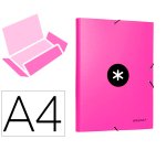 Carpeta antartik gomas tres solapas carton forrado a4 color rosa