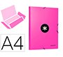 Carpeta antartik gomas tres solapas carton forrado a4 color rosa