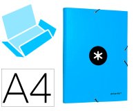 Carpeta antartik gomas tres solapas carton forrado a4 color azul