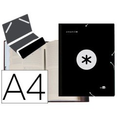 Carpeta antartik clasificadora a4 12 departamentos gomas carton forrado color negro