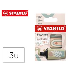 Rotulador stabilo boss mini naturevibes estuche de 3 unidades colores surtidos
