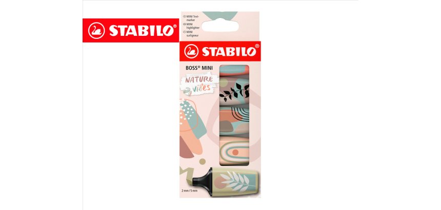 Rotulador stabilo boss mini naturevibes estuche de 5 unidades colores surtidos