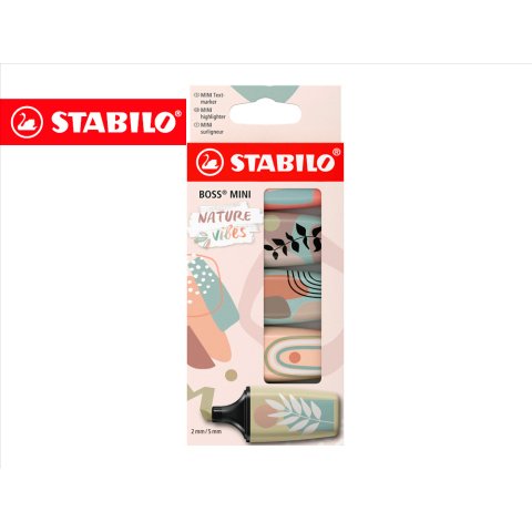 Rotulador stabilo boss mini naturevibes estuche de 5 unidades colores surtidos