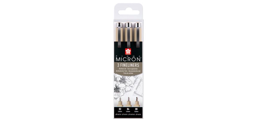 Rotulador sakura pigma micron negro estuche de 3 unidades