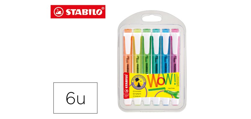 Rotulador stabilo fluorescente swing cool swing cool estuche 6 unidades colores surtidos