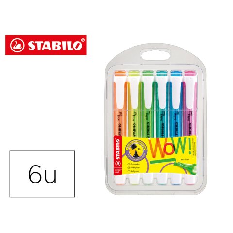 Rotulador stabilo fluorescente swing cool swing cool estuche 6 unidades colores surtidos