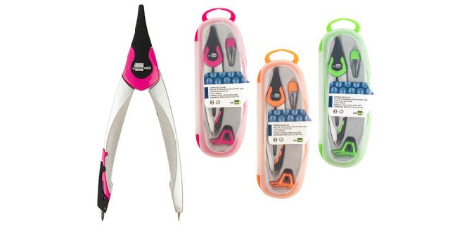 Compas liderpapel adaptador universal y minas colores surtidos