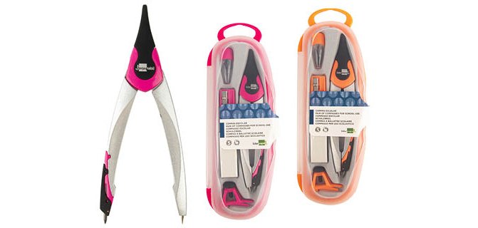 Compas liderpapel adaptador universal minas afilaminas y goma colores surtidos