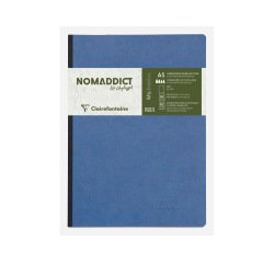 Libreta cosida clairefontaine 14,8x21 cm 96 hojas age-bag liso azul