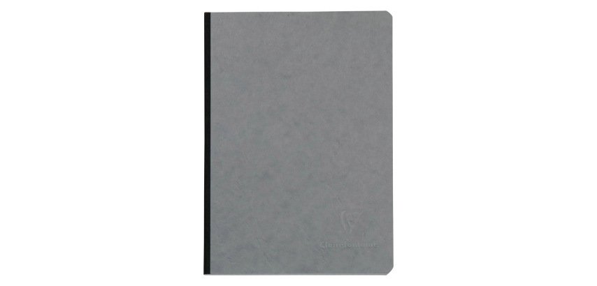 Libreta cosida clairefontaine 14,8x21 cm 96 hojas age-bag liso gris