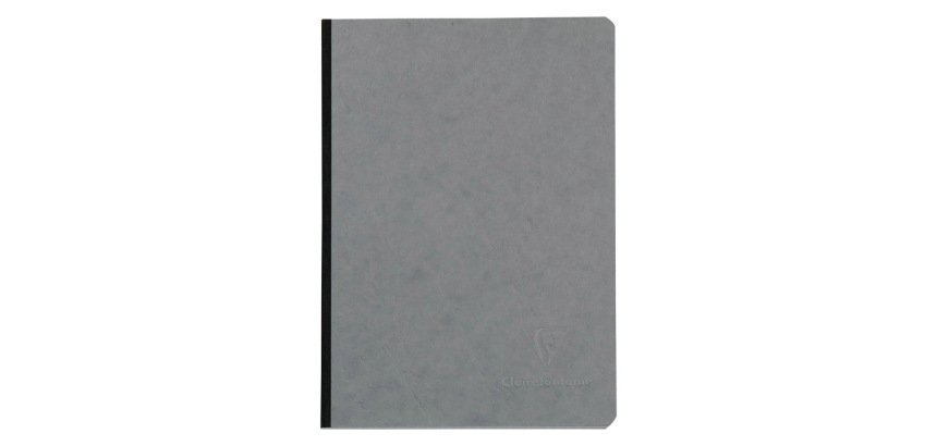 Libreta cosida clairefontaine 14,8x21 cm 96 hojas age-bag liso gris