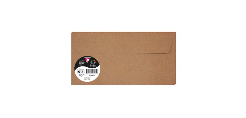Sobre clairefontaine pollen 110x220 cm 120g kraft pack de 5 unidades