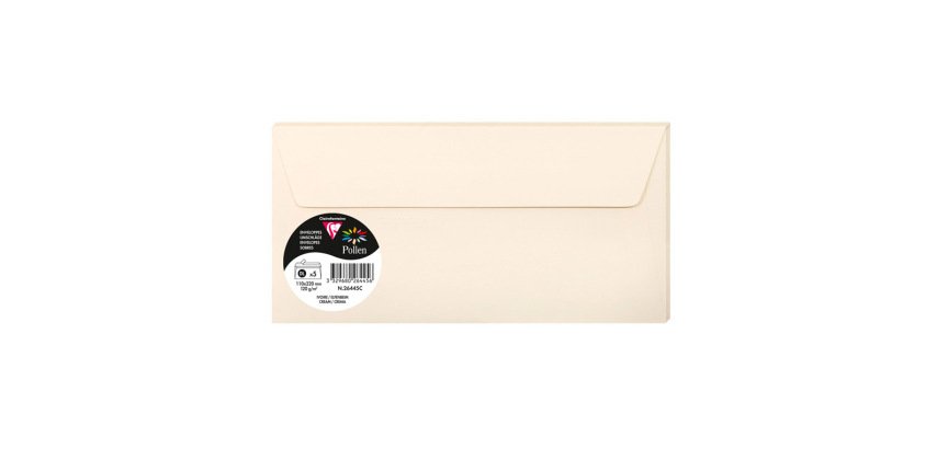 Sobre clairefontaine pollen 110x220 cm 120g marfil pack de 5 unidades