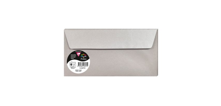 Sobre clairefontaine pollen 110x220 cm 120g plata pack de 5 unidades