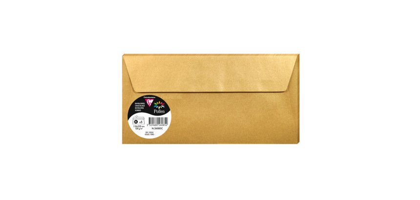 Sobre clairefontaine pollen 110x220 cm 120g dorado pack de 5 unidades