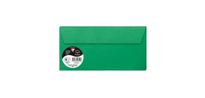 Sobre clairefontaine pollen 110x220 cm 120g verde pino pack de 5 unidades