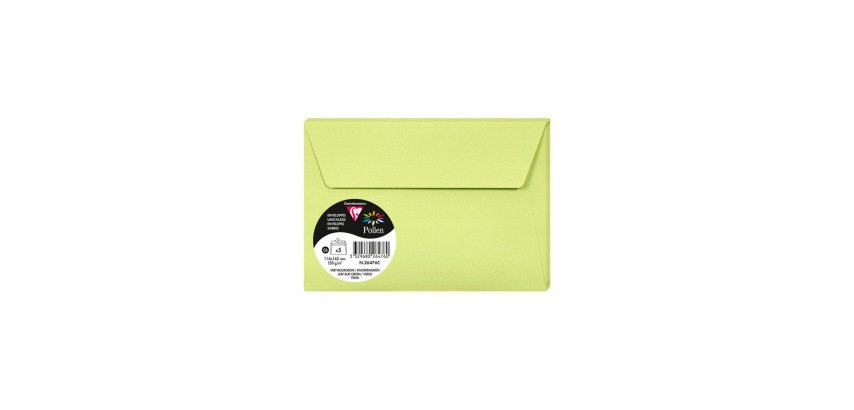 Sobre clairefontaine pollen 114x162 cm 120g verde yema pack de 5 unidades
