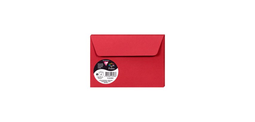 Sobre clairefontaine pollen 114x162 cm 120g rojo grosella pack de 5 unidades