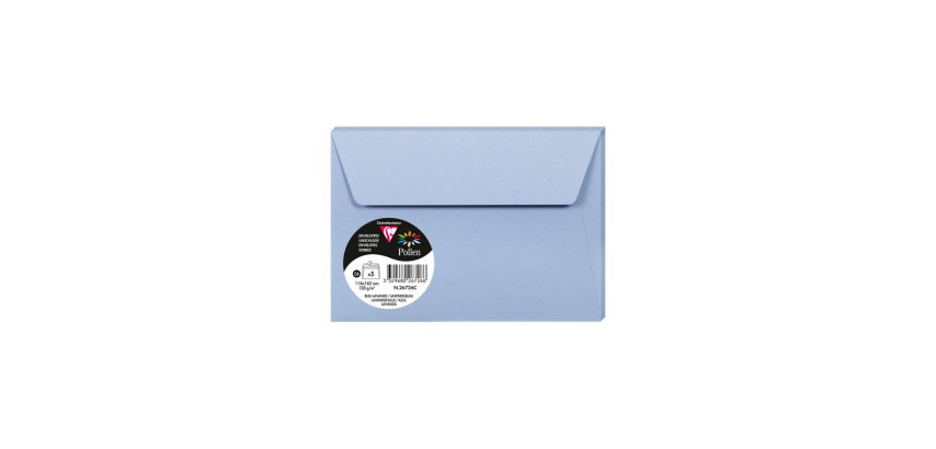 Sobre clairefontaine pollen 114x162 cm 120g azul lavanda pack de 5 unidades