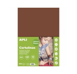 Cartulina apli din a4 170 g/m2 marron paquete de 50 hojas