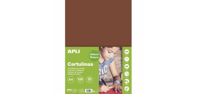 Cartulina apli din a4 170 g/m2 marron paquete de 50 hojas