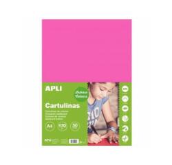 Cartulina apli din a4 170 g/m2 fucsia paquete de 50 hojas
