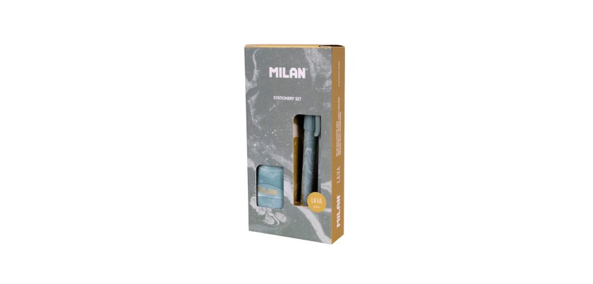 Set escritura milan serie lava boligrafo p1 + portaminas pl1 0,5 mm + afilalapiz con goma capsule