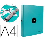 Carpeta 4 anillas 40 mm mixtas antartik a4 forrada color menta