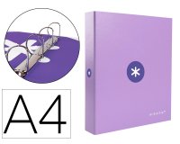Carpeta 4 anillas 40 mm mixtas antartik a4 forrada color lavanda