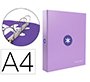 Carpeta 4 anillas 40 mm mixtas antartik a4 forrada color lavanda