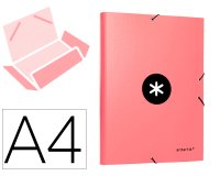 Carpeta antartik gomas tres solapas carton forrado a4 color coral