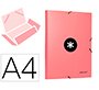 Carpeta antartik gomas tres solapas carton forrado a4 color coral