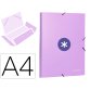 Carpeta antartik gomas tres solapas carton forrado a4 color lavanda