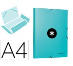 Carpeta antartik gomas tres solapas carton forrado a4 color menta
