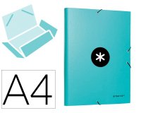 Carpeta antartik gomas tres solapas carton forrado a4 color menta
