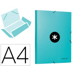 Carpeta antartik gomas tres solapas carton forrado a4 color menta