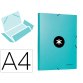 Carpeta antartik gomas tres solapas carton forrado a4 color menta