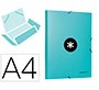 Carpeta antartik gomas tres solapas carton forrado a4 color menta