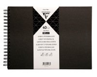 Album espiral para personalizar clairefontaine tapa dura negra 32x24 cm 40 hojas 185 gr