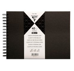Album espiral para personalizar clairefontaine tapa dura negra 27x20 cm 40 hojas 185 gr