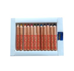 Lapices de colores playcolor maxi basic con sacapuntas caja de 12 unidades colores surtidos